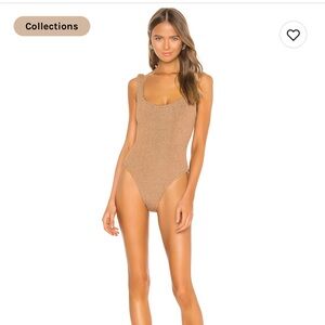 Hunza G Classic Square Neck one piece in Black. One size